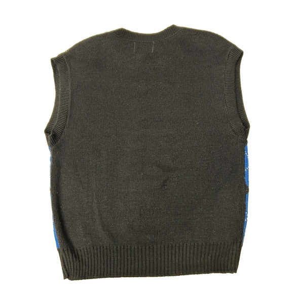 Vintage Rrrrruss Russ Togs Pullover Argyle Sweater Vest Sz Large Black Retro 80s - Picture 2 of 7